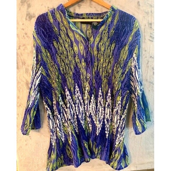Maggie Barnes Tops - NEW Maggie Barnes Tunic Womens 2X Turquoise Artsy Cottage Core Plus‎ Size
